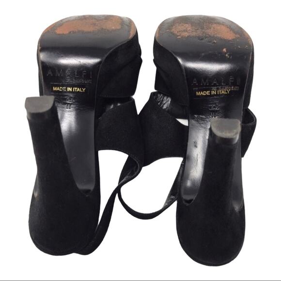 Rangoni  Black Suede High-Heel Strap Sandals Cutout 7.5W - Picture 5 of 7